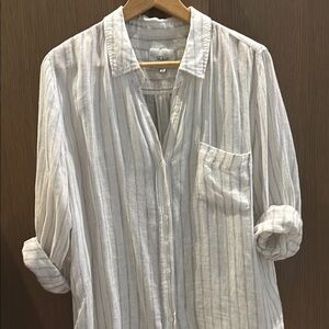 Rails RARE White and Blue Casual Button Down Shirt Med